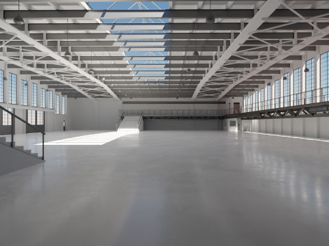 Industrial Hangar Hall Interior 5 3D-Modell