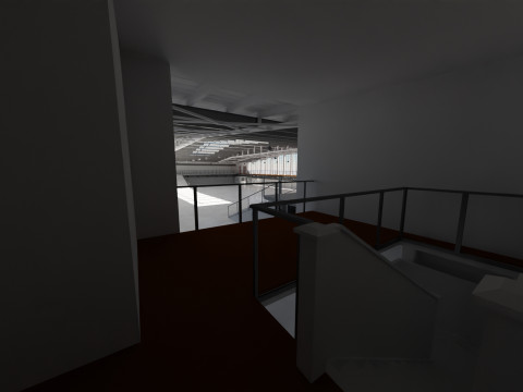 Industrial Hangar Hall Interior 5 3D-Modell