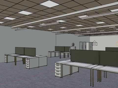Office Space Interior 3 3D 모델