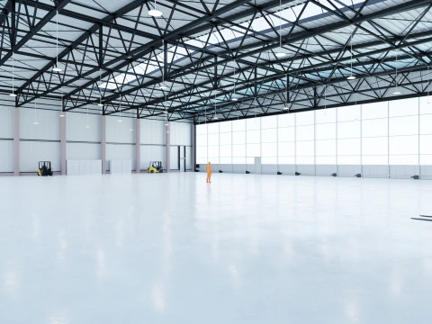Airplane Hangar Interior 7 3D Model