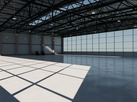 Airplane Hangar Interior 7 3D 模型