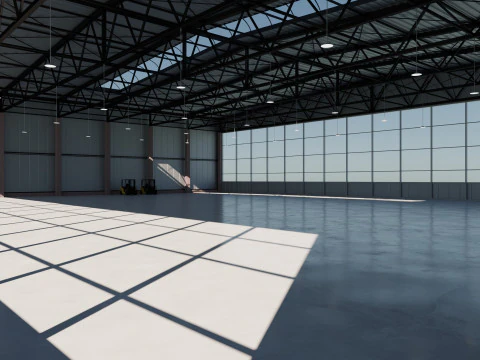 Airplane Hangar Interior 7 3D Model