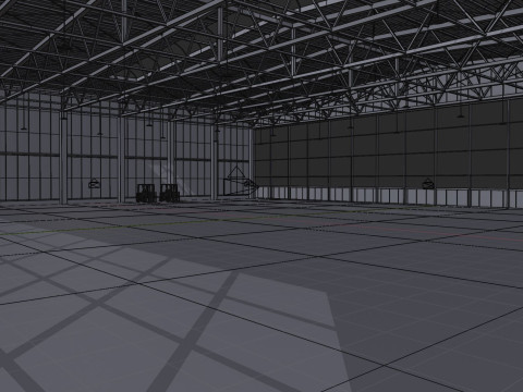Airplane Hangar Interior 7 3D 模型