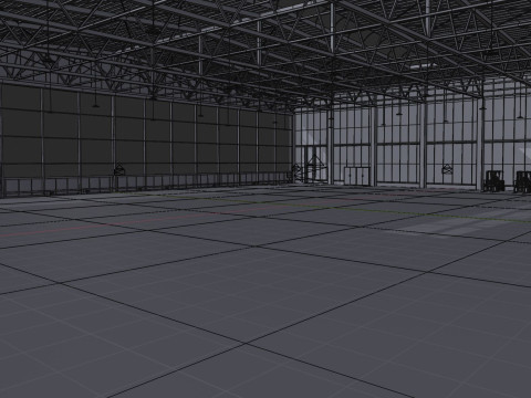 Airplane Hangar Interior 7 3D 模型