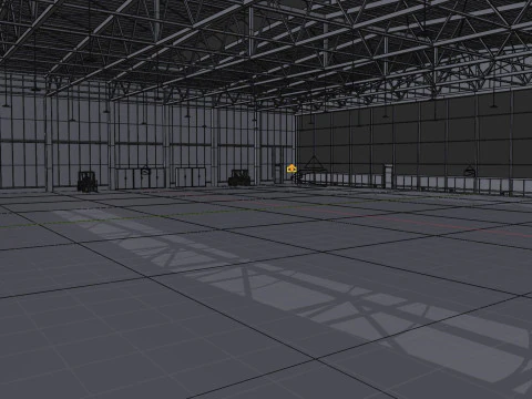 Airplane Hangar Interior 7 3D Model