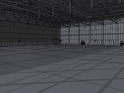Airplane Hangar Interior 7 3D 模型