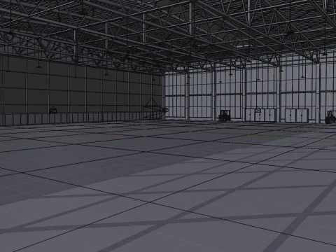 Airplane Hangar Interior 7 3D Model