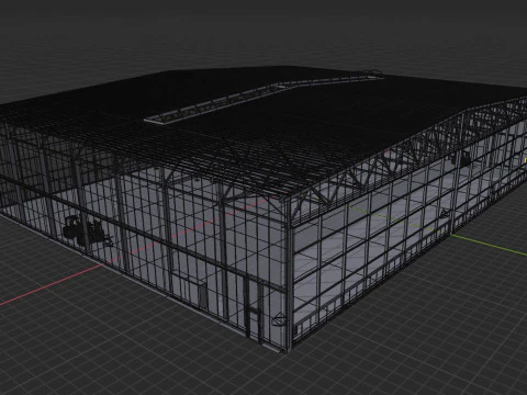 Airplane Hangar Interior 7 3D Model