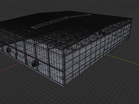 Airplane Hangar Interior 7 3D Model