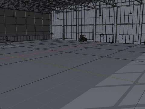 Airplane Hangar Interior 7 3D Model