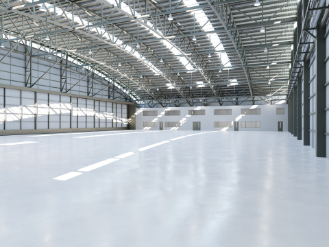 Airplane Hangar Interior 8 3D Модель
