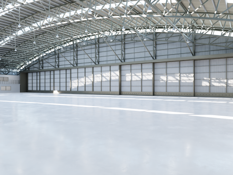 Airplane Hangar Interior 8 Modelo 3D