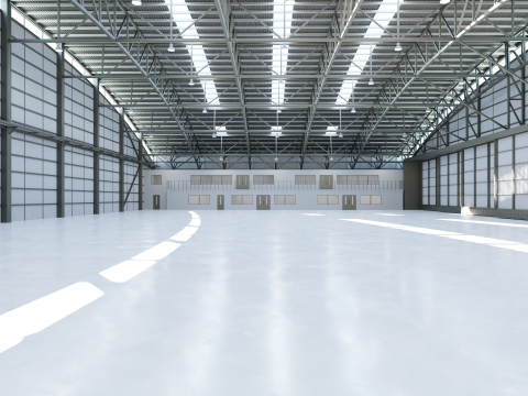 Airplane Hangar Interior 8 Modelo 3D