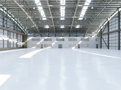 Airplane Hangar Interior 8 Modelo 3D