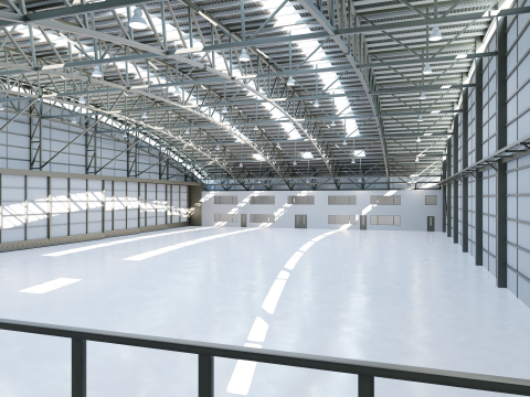 Airplane Hangar Interior 8 Modelo 3D