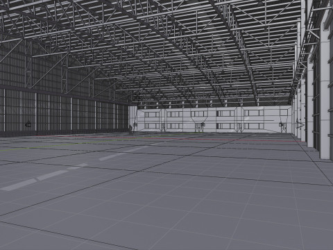 Airplane Hangar Interior 8 Modelo 3D