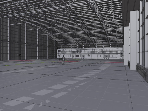 Airplane Hangar Interior 8 Modelo 3D