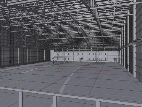 Airplane Hangar Interior 8 Modelo 3D