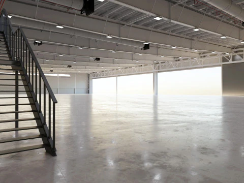 Airplane Hangar Interior 9 3D Model