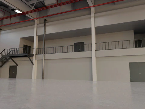 Airplane Hangar Interior 9 3D Model