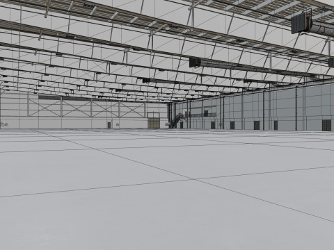 Airplane Hangar Interior 9 Modelo 3D