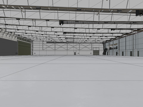 Airplane Hangar Interior 9 Modelo 3D