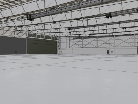 Airplane Hangar Interior 9 Modelo 3D