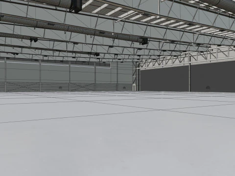 Airplane Hangar Interior 9 3D Model