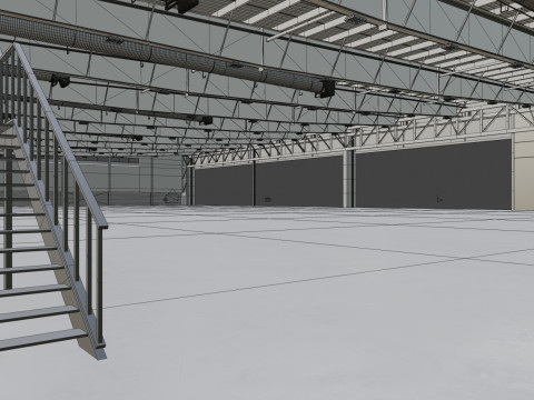 Airplane Hangar Interior 9 Modelo 3D