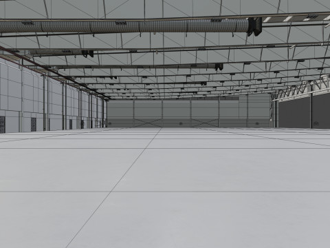 Airplane Hangar Interior 9 Modelo 3D