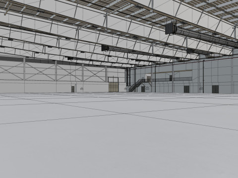 Airplane Hangar Interior 9 Modelo 3D