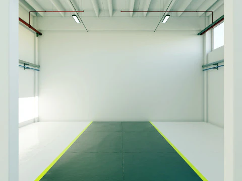 Industrial Hangar Hall Interior 6 3D Model