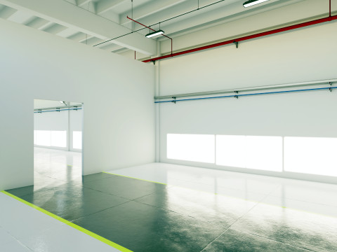 Industrial Hangar Hall Interior 6 Modèle 3D