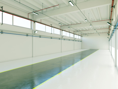 Industrial Hangar Hall Interior 6 Modèle 3D