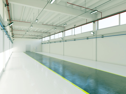Industrial Hangar Hall Interior 6 Modèle 3D