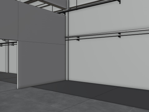 Industrial Hangar Hall Interior 6 Modèle 3D
