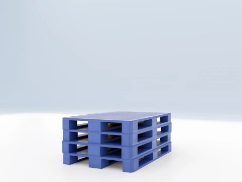 Plastic Pallets With Boxes - Pack 1 3D Model