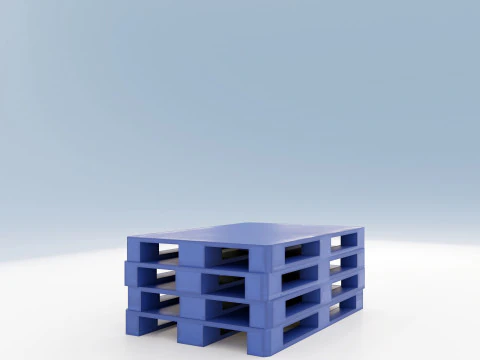 Plastic Pallets With Boxes - Pack 1 3D Model
