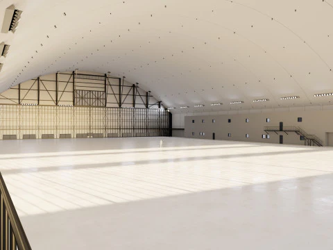 Airplane Hangar Interior 10 3D Model