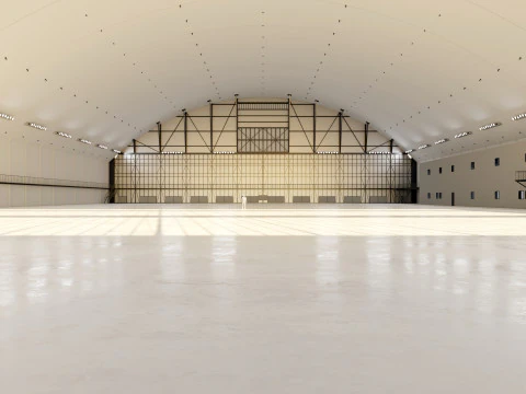 Airplane Hangar Interior 10 3D Model