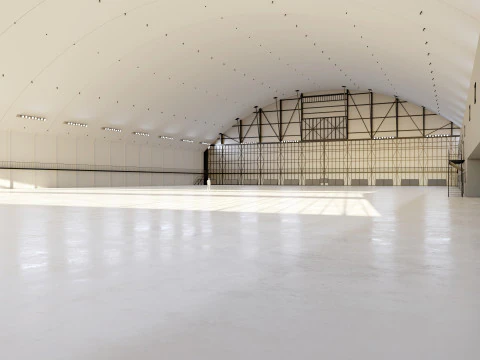 Airplane Hangar Interior 10 3D Model