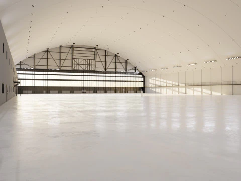Airplane Hangar Interior 10 3D Model