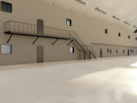 Airplane Hangar Interior 10 3D Model
