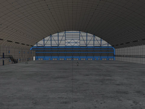 Airplane Hangar Interior 10 3D Model