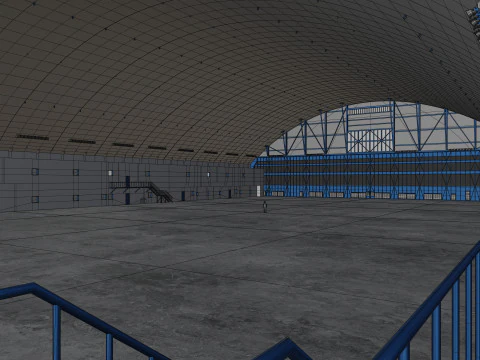 Airplane Hangar Interior 10 3D Model