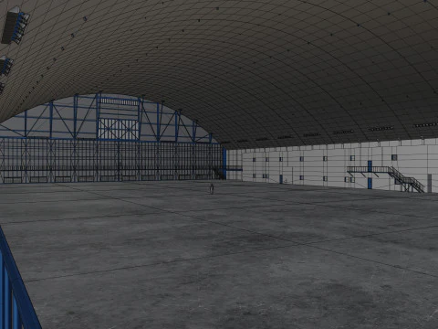 Airplane Hangar Interior 10 3D Model