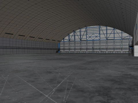 Airplane Hangar Interior 10 3D Model