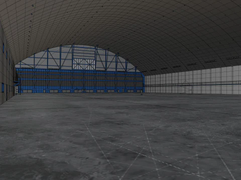 Airplane Hangar Interior 10 3D Model