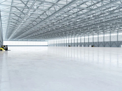Airplane Hangar Interior 4b 3D Model