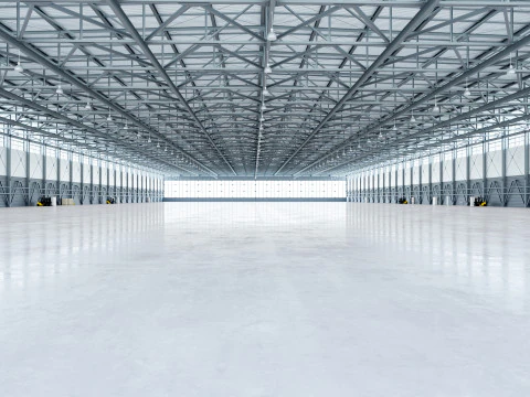 Airplane Hangar Interior 4b 3D Model